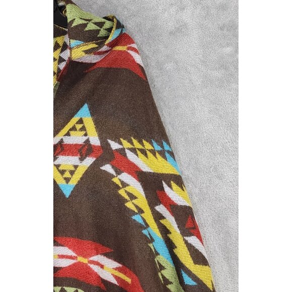 Velzera Sweater Womens One Size Southwestern Hooded Poncho Shawl Button Cardigan - Picture 9 of 12